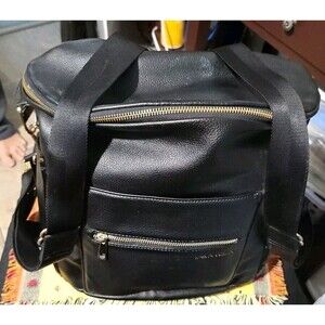 Fawn Design Original Large Backpack Messenger Diaper Bag Heavy Faux Leather Used